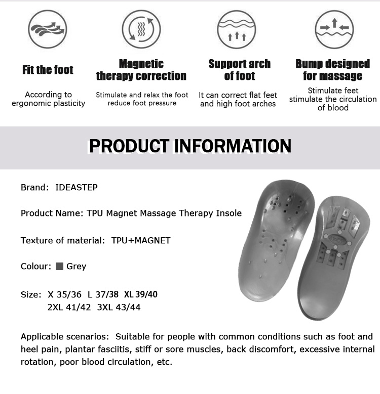 Soletta per terapia di massaggio con magnete in TPU