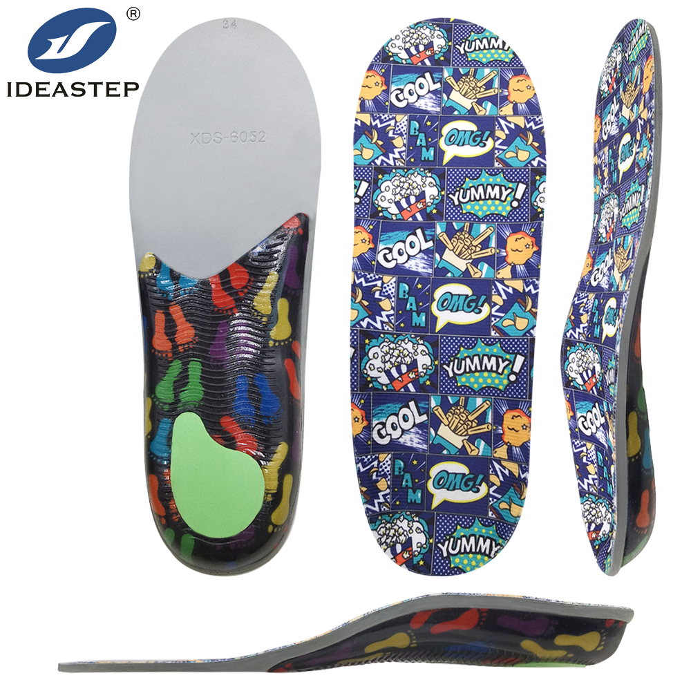 Insole tacaíochta áirse bog do chosa cothrom leanaí