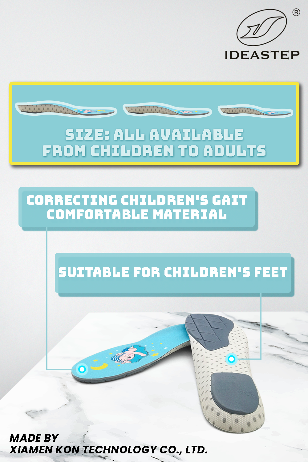 Orthotic insoles for XO legs of children