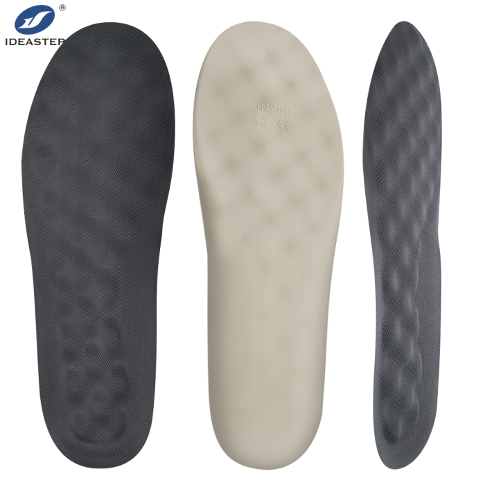 Soft and shock-absorbing massage latex insoles